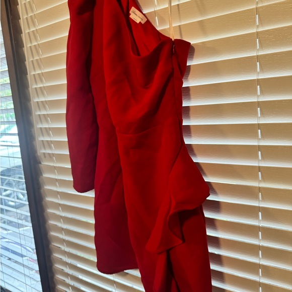 Lovers + Friends Vibrant Red One-Shoulder Dress - Picture 4 of 5